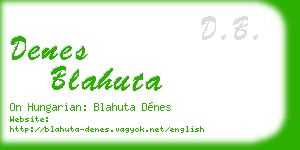 denes blahuta business card
